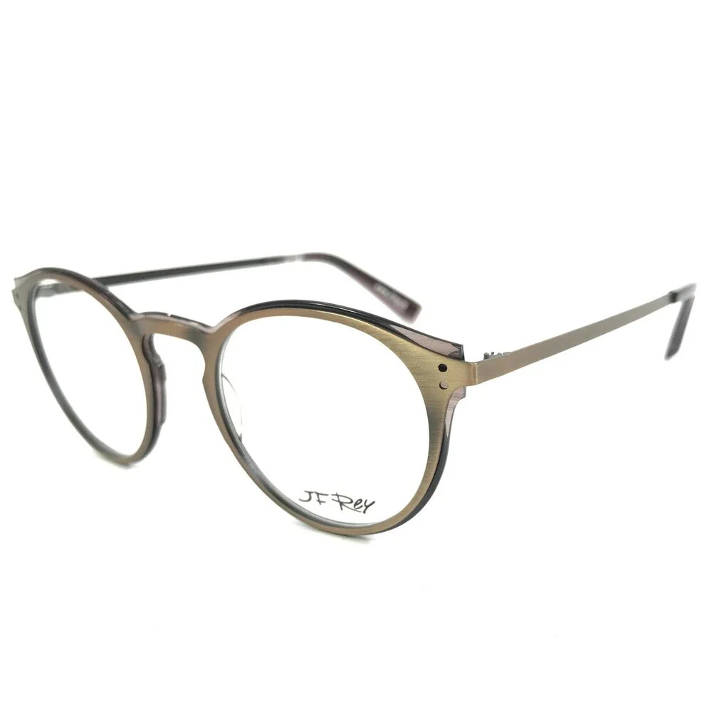 JF Rey Eyeglasses Frames JF2744 5575 Brushed Bronze Plum Gold Round 47-21-148